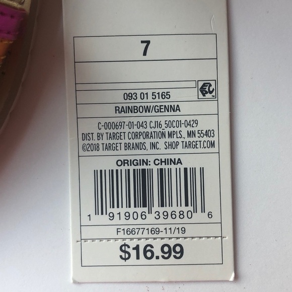 NWT Cat & Jack Toddler Girl Rainbow Sandals Sz 7 - Picture 5 of 8